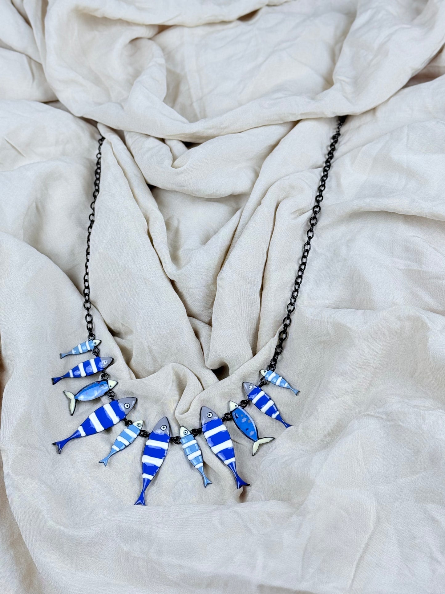 Collar Peces Rayados Azules