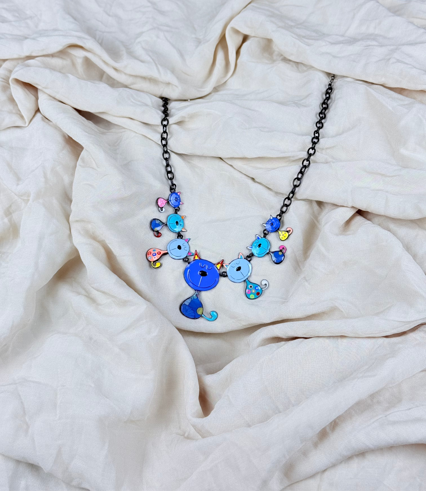 Collar Familia Gatuna Azul
