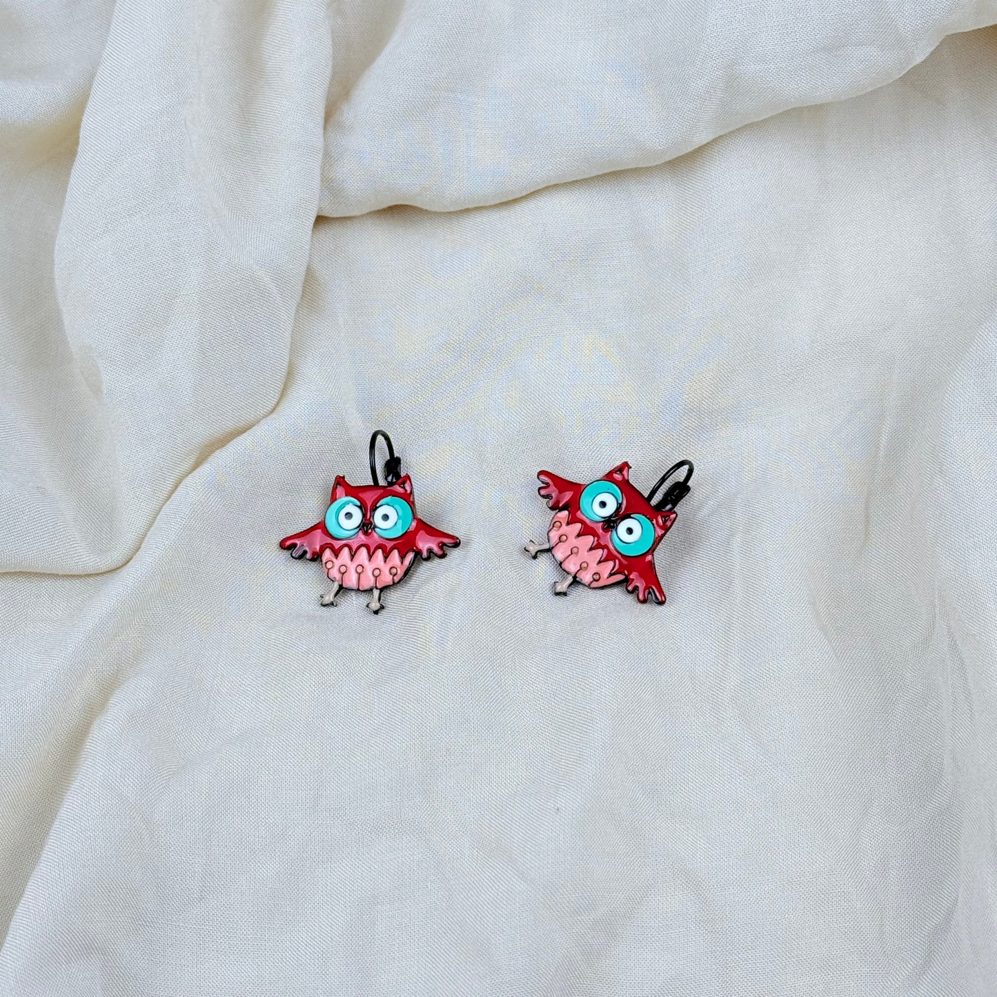 Pendientes Búhos Rojos