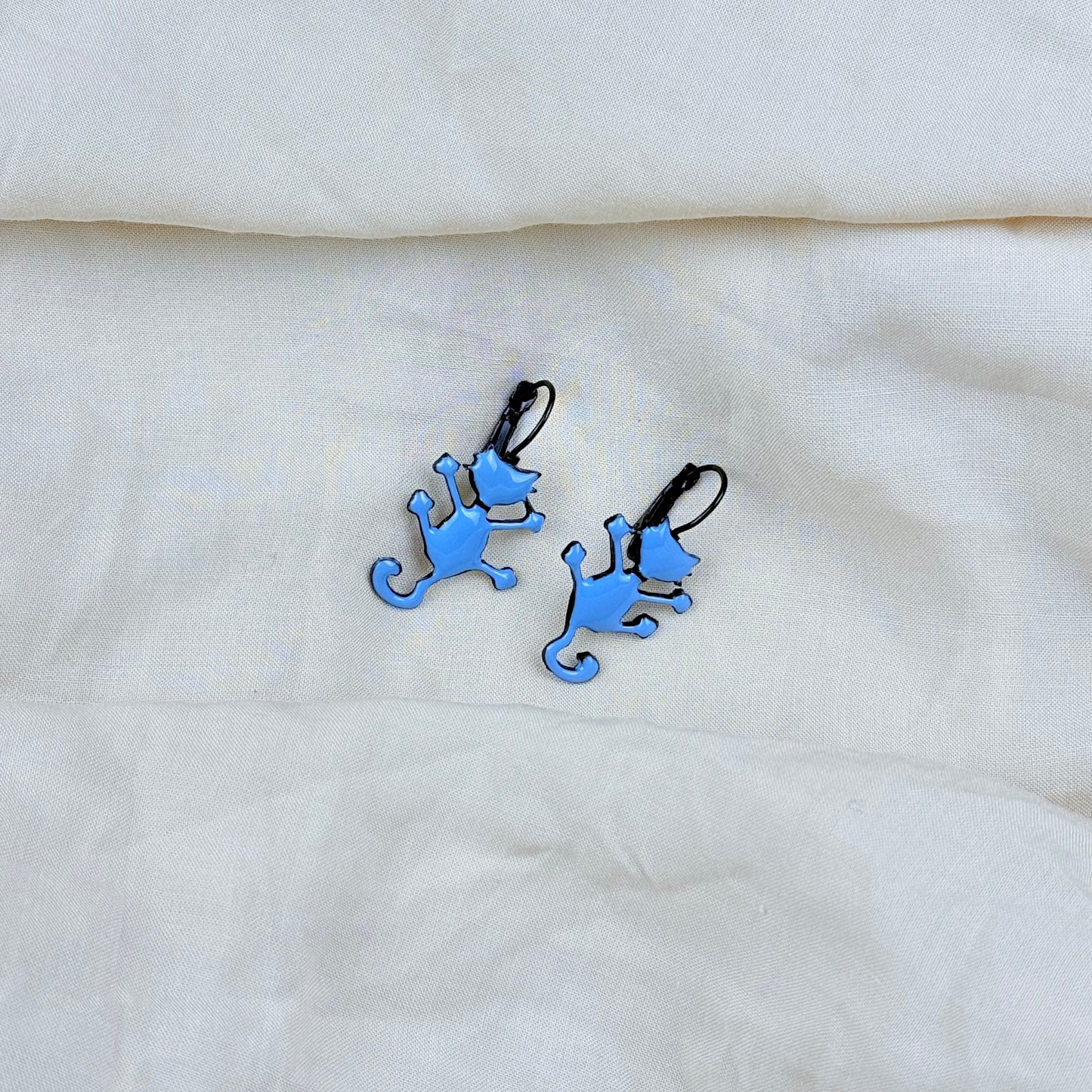 Pendientes Gato Estrellado Azul