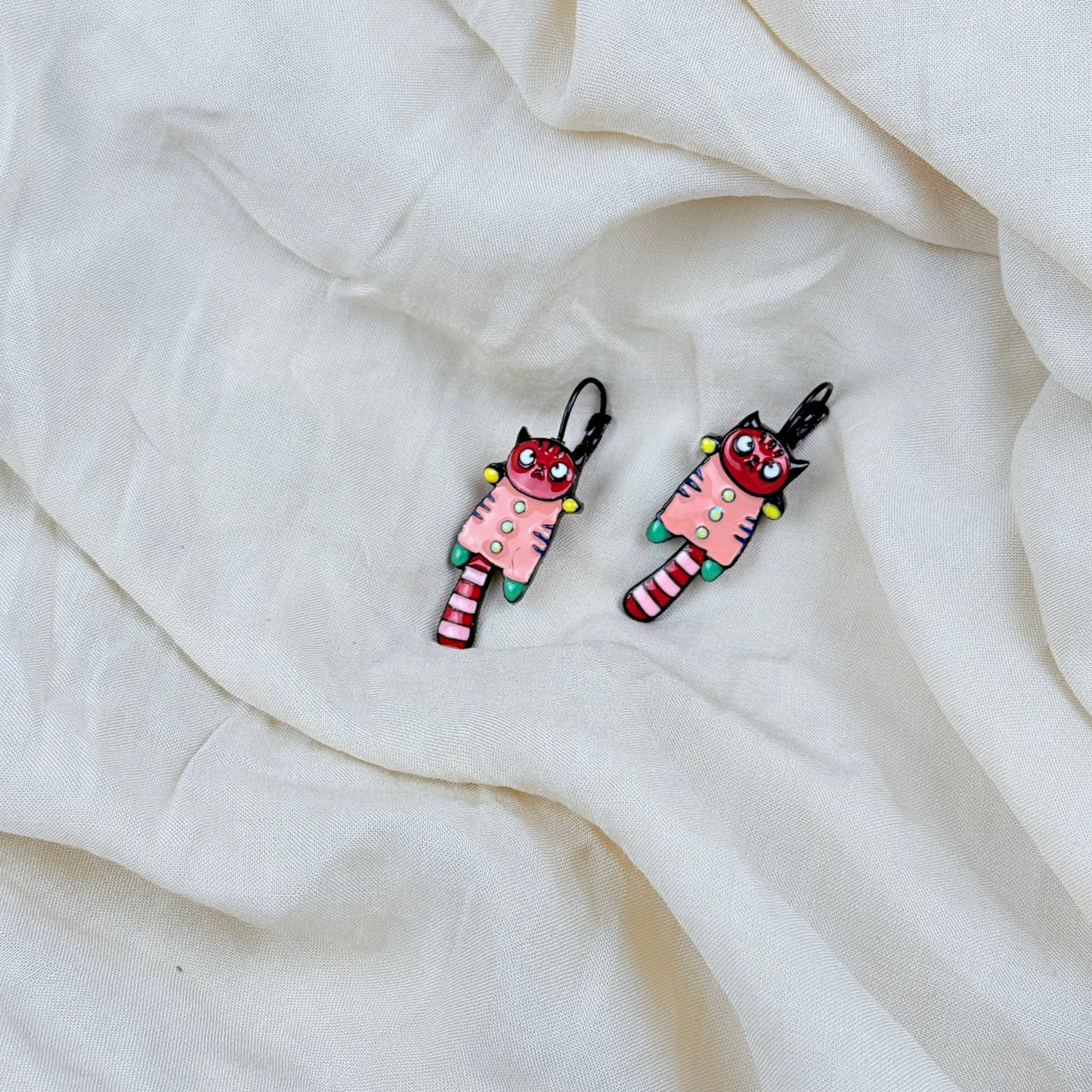 Pendientes Gato Cuqui Rojo