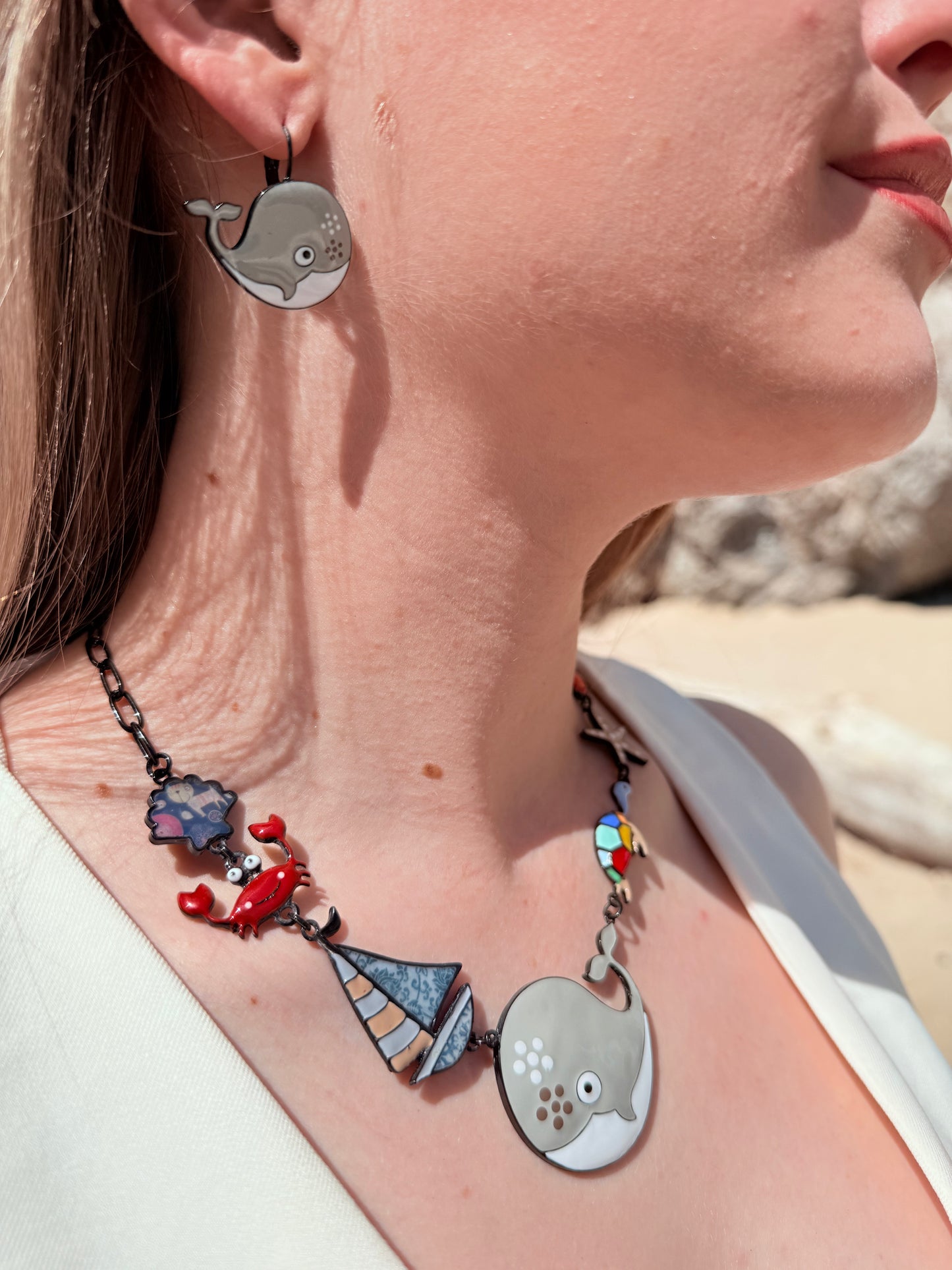Pendientes Ballena Gris