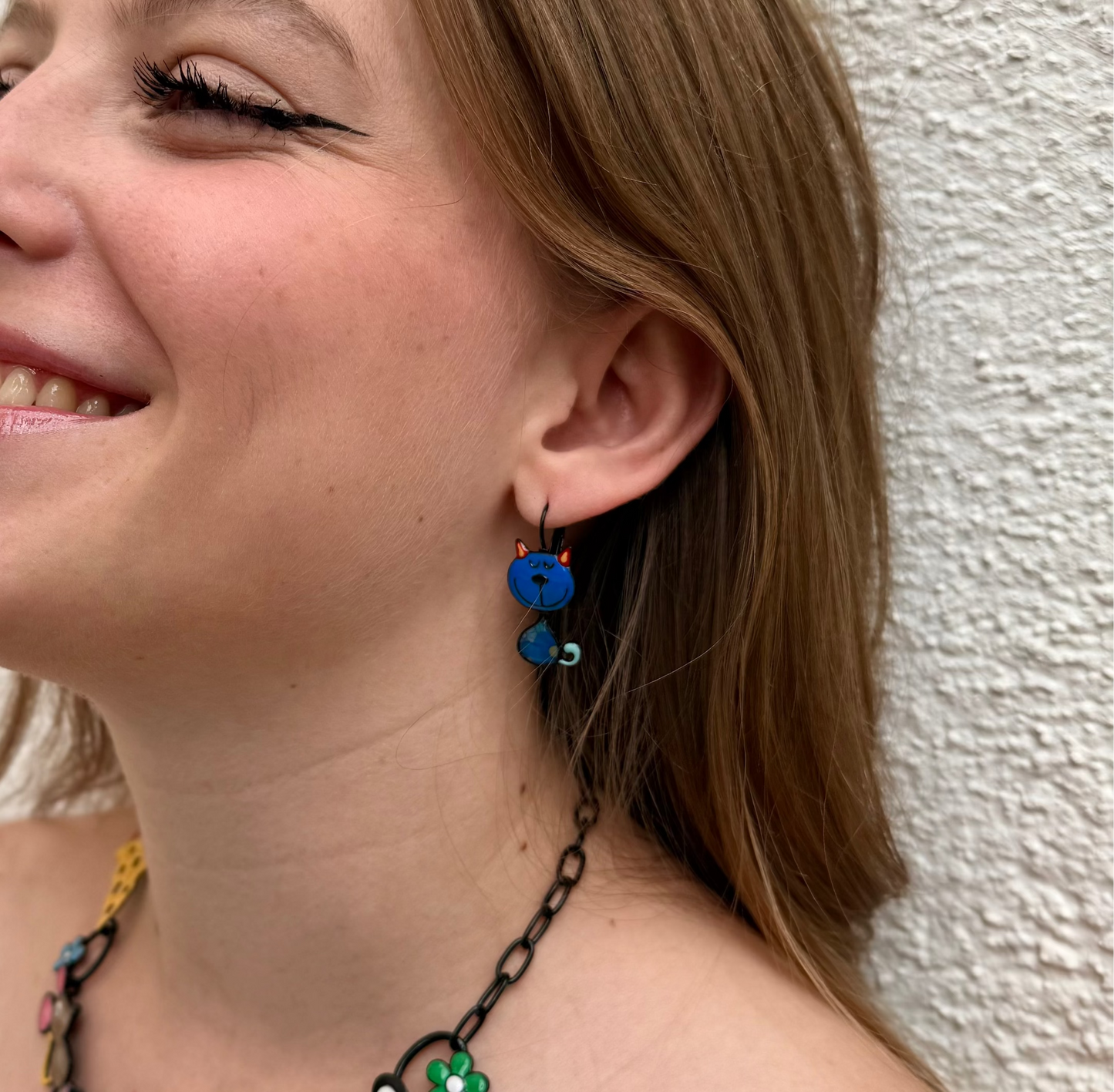 Pendientes Happy Cat Blue