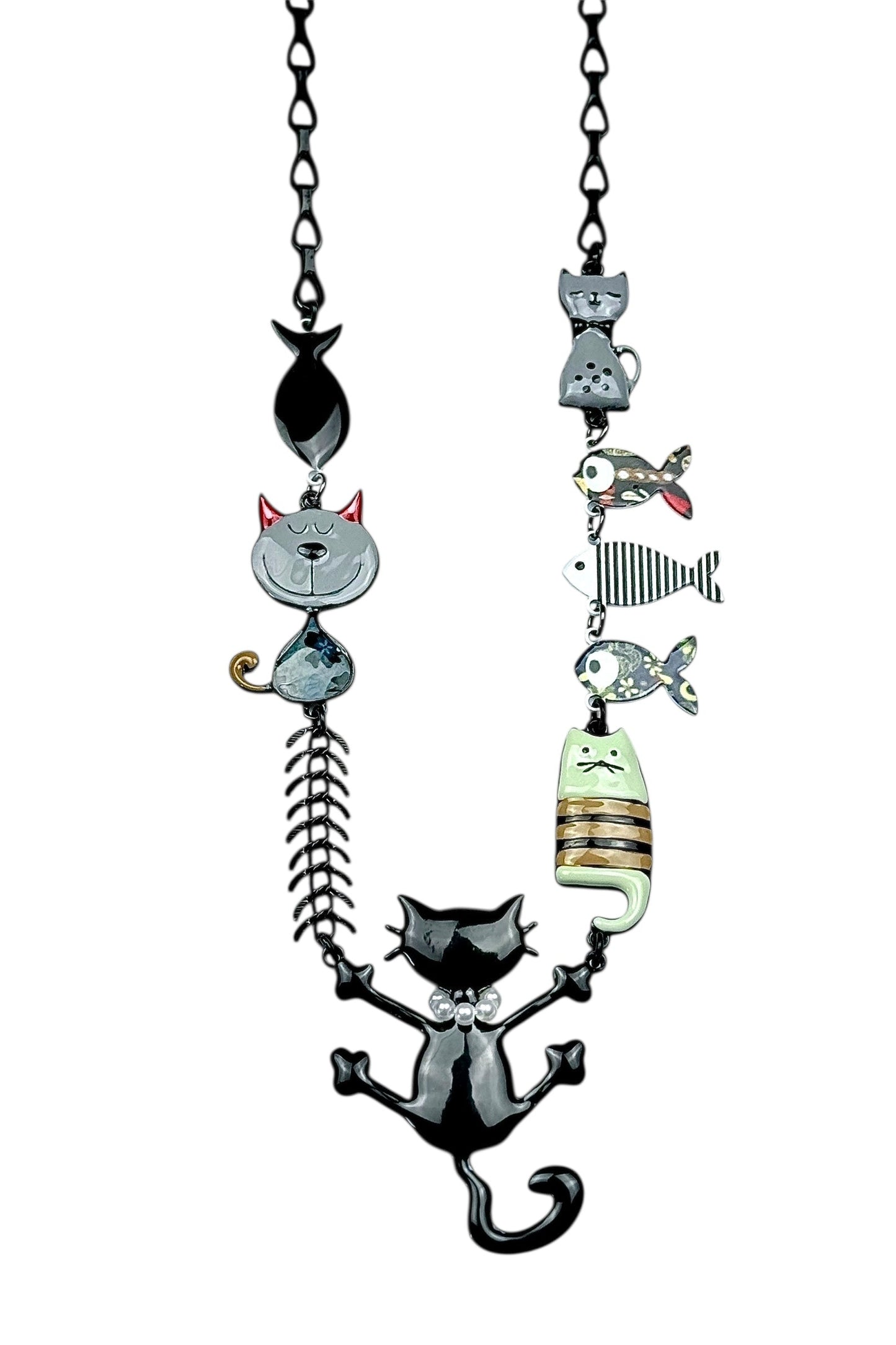 Collar Gato Estrellado Negro