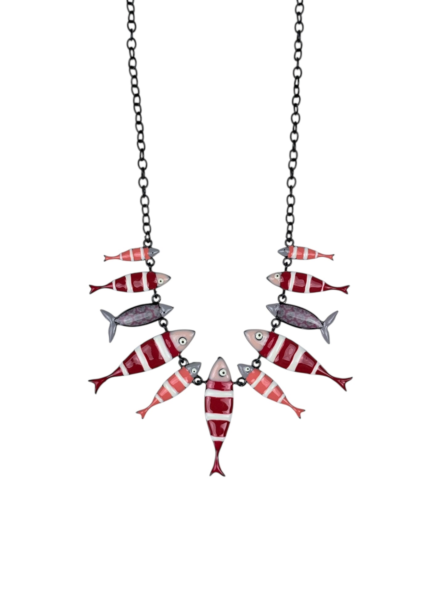 Collar Peces Rayados Rojos
