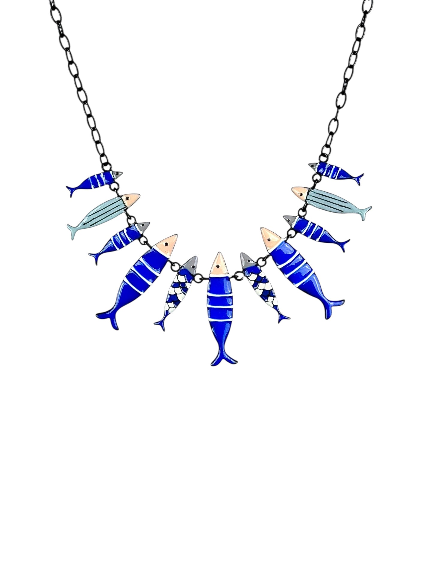 Collar Peces Azules Finos