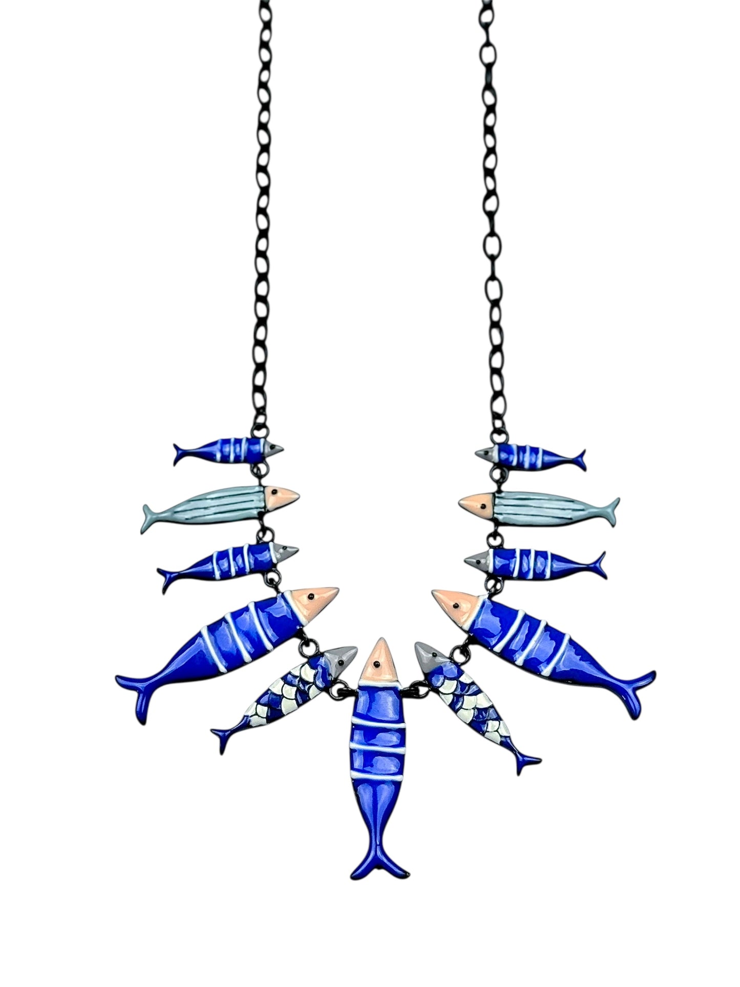 Collar Peces Azules Finos