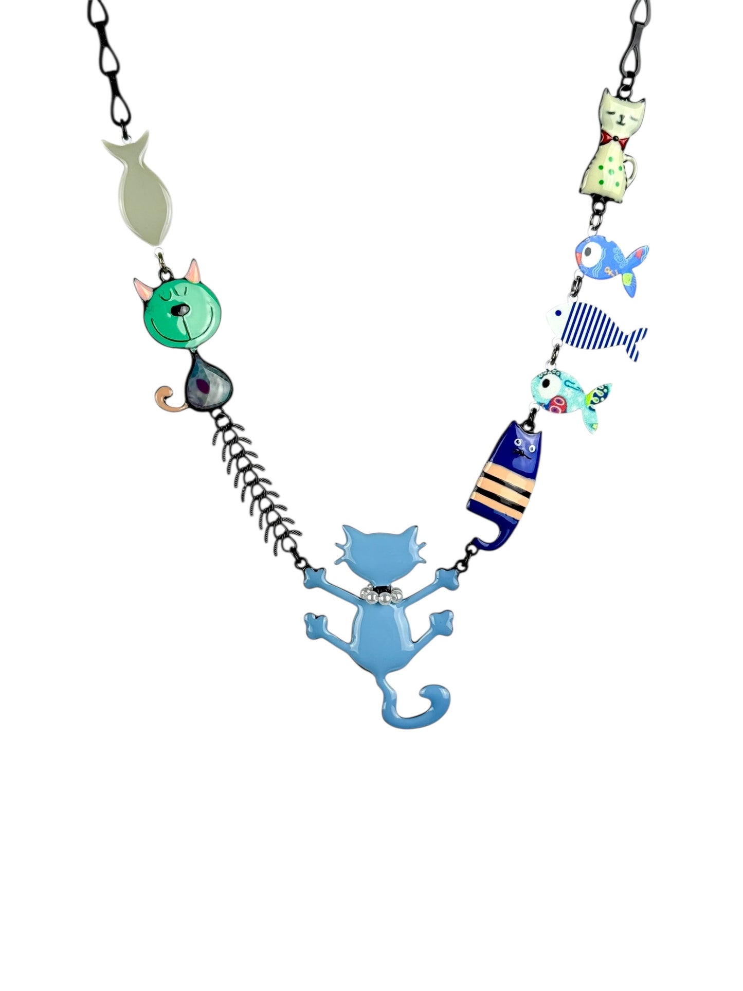 Collar Gato Azul Estrellado