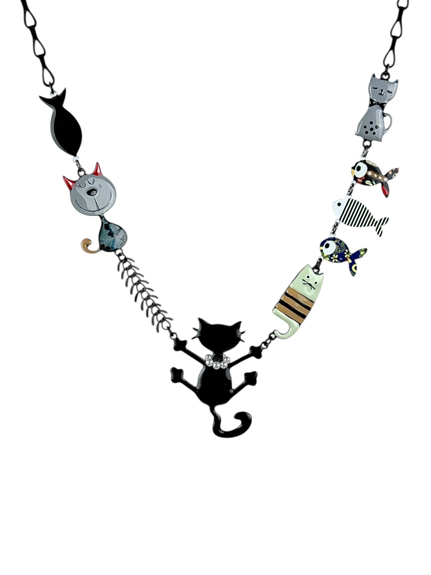 Collar Gato Estrellado Negro