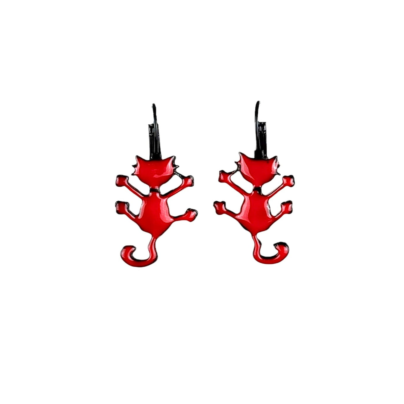 Pendientes Gato Estrellado Rojo