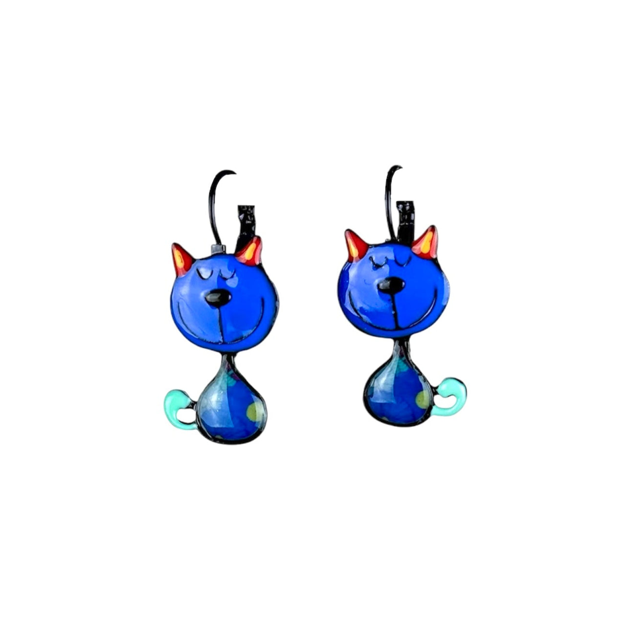 Pendientes Happy Cat Blue