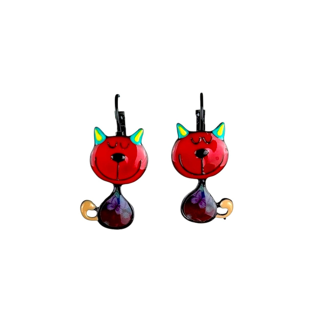 Pendientes Happy Cat Red