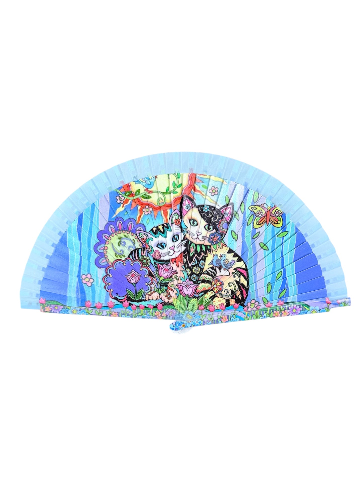 Abanico Jardín azul