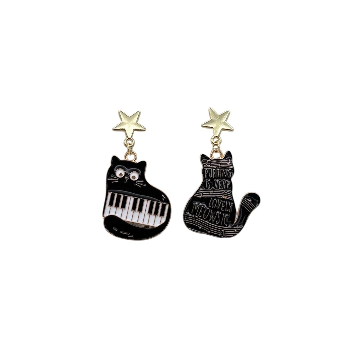 Pendientes Gatos pianistas