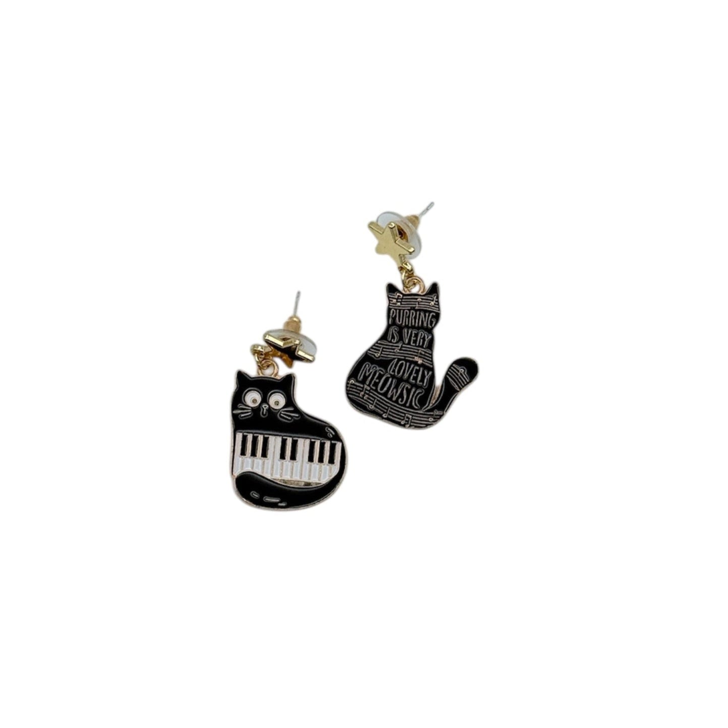 Pendientes Gatos pianistas
