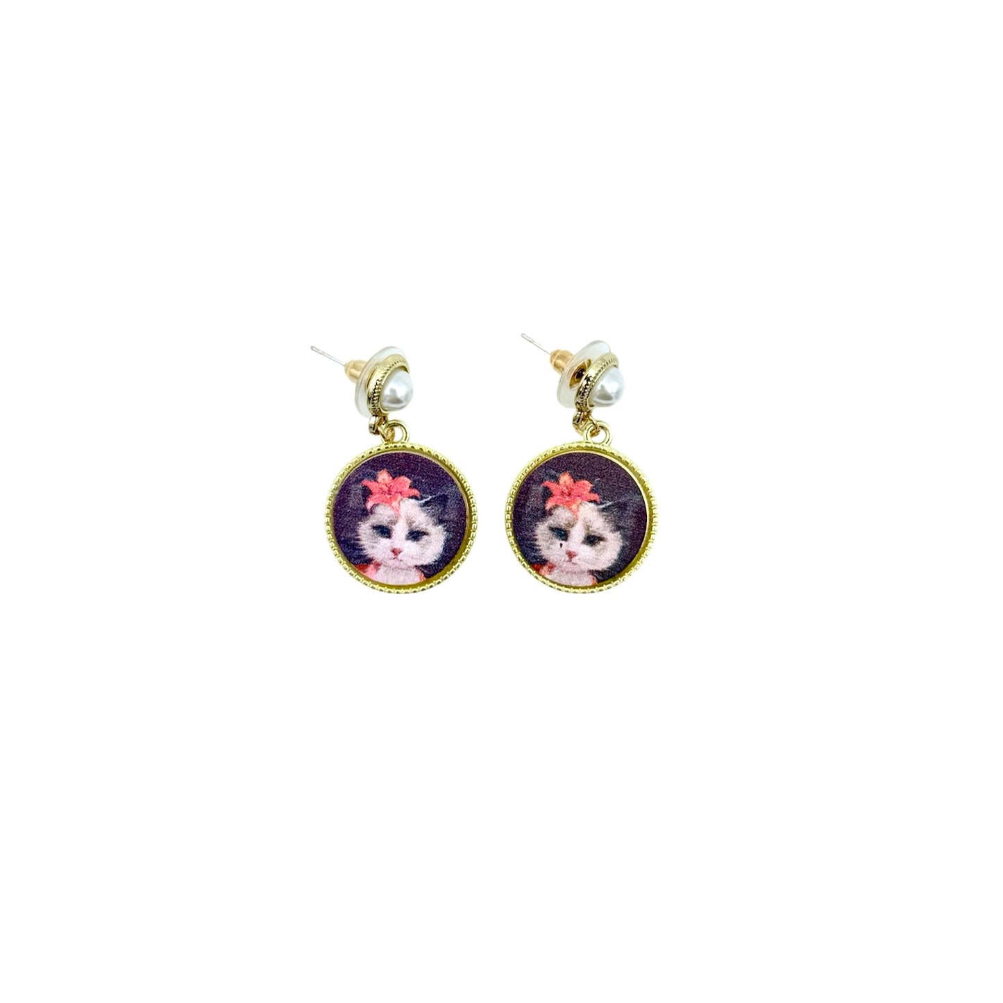 Pendientes Gato Flor