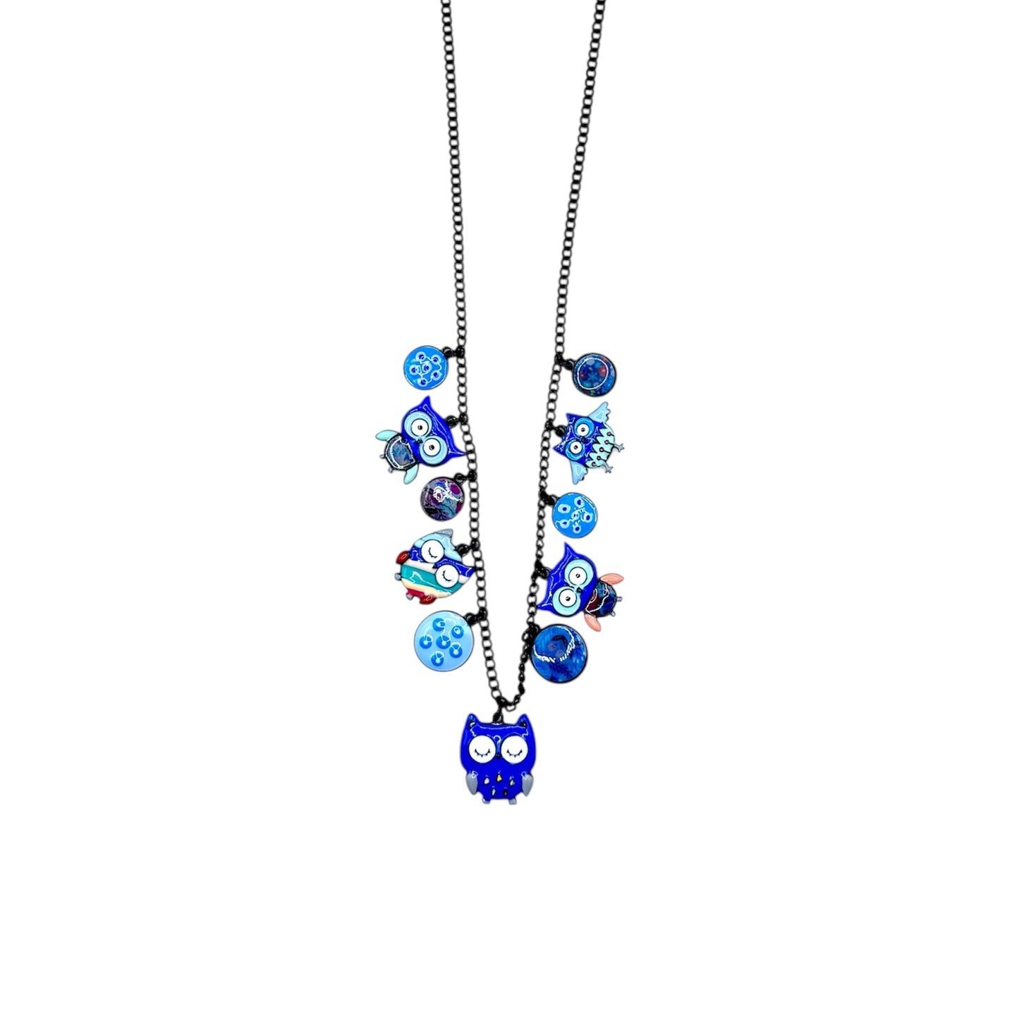 Collar Búhos azules