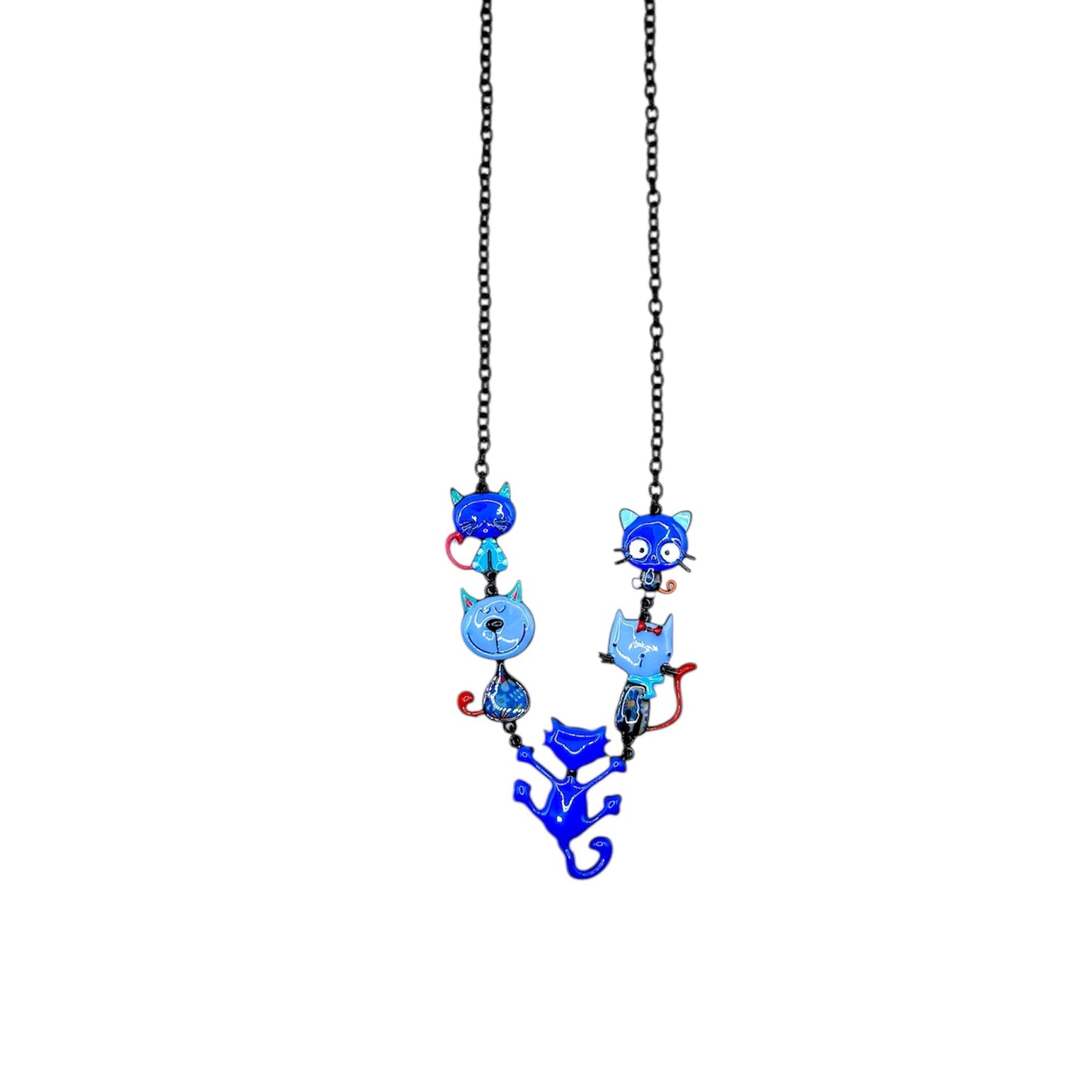 Collar Gatitos Juguetones azul