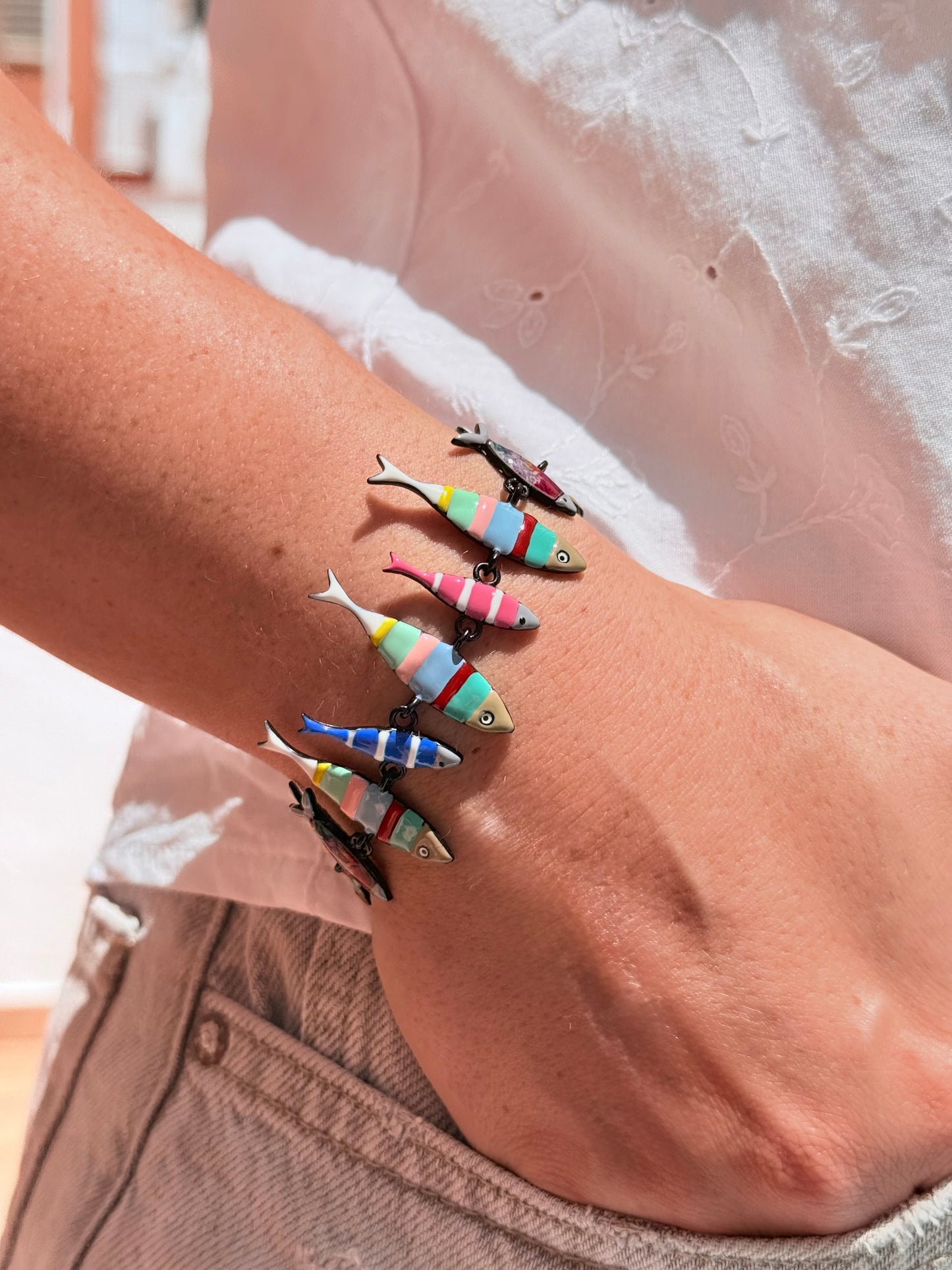 Pulsera peces rayados multicolor