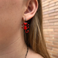 Pendientes Gato Estrellado Rojo