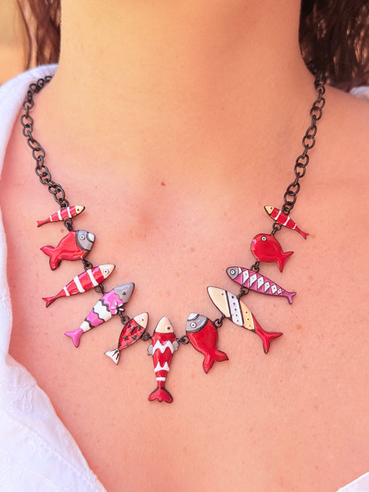 Collar peces Rojos