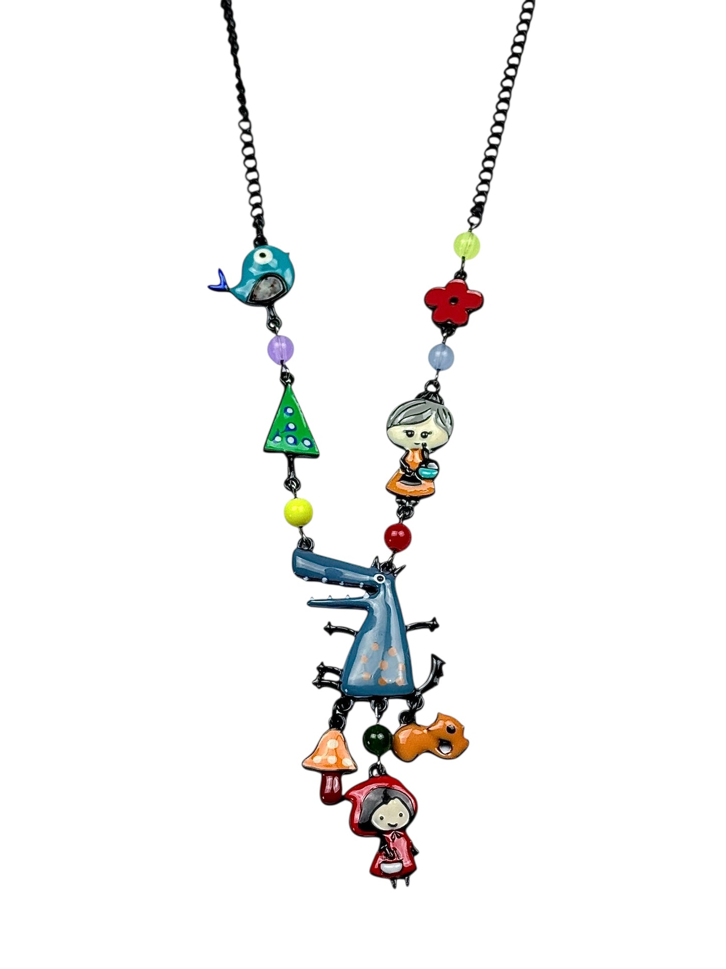 Collana Cappuccetto Lupo Grigio