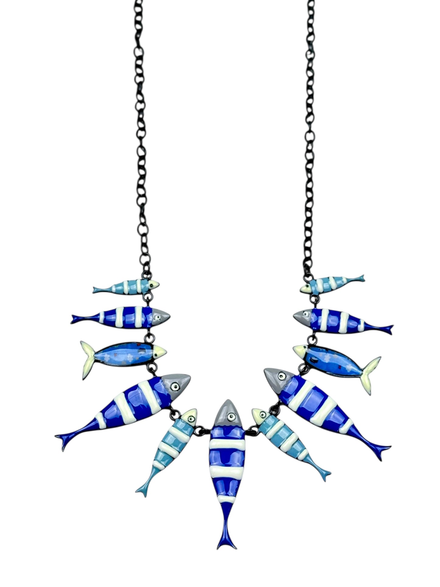 Collar Peces Rayados Azules