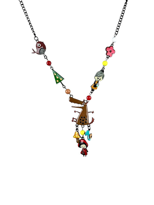 Collana Cappuccetto Rosso Lupo Marrone