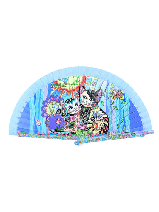 Abanico Jardín azul