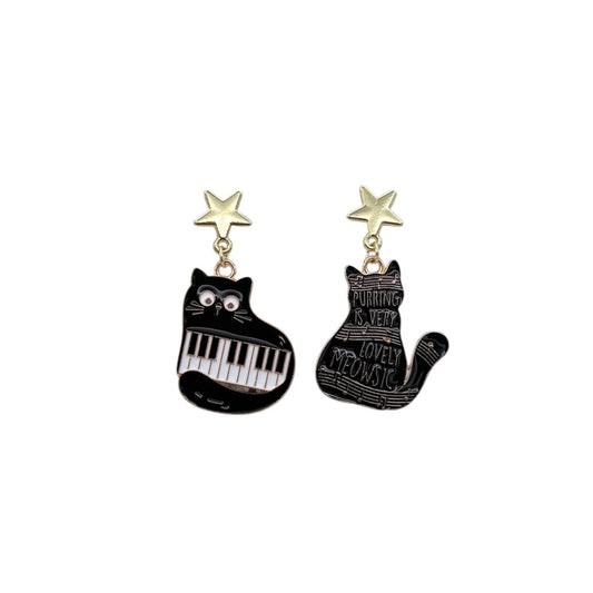 Pendientes Gatos pianistas