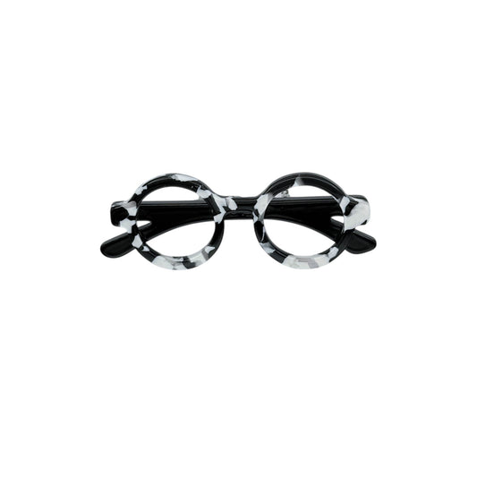 Broche gafitas blanco y negro
