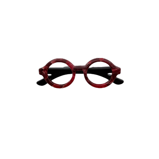 Broche gafitas rojo y negro