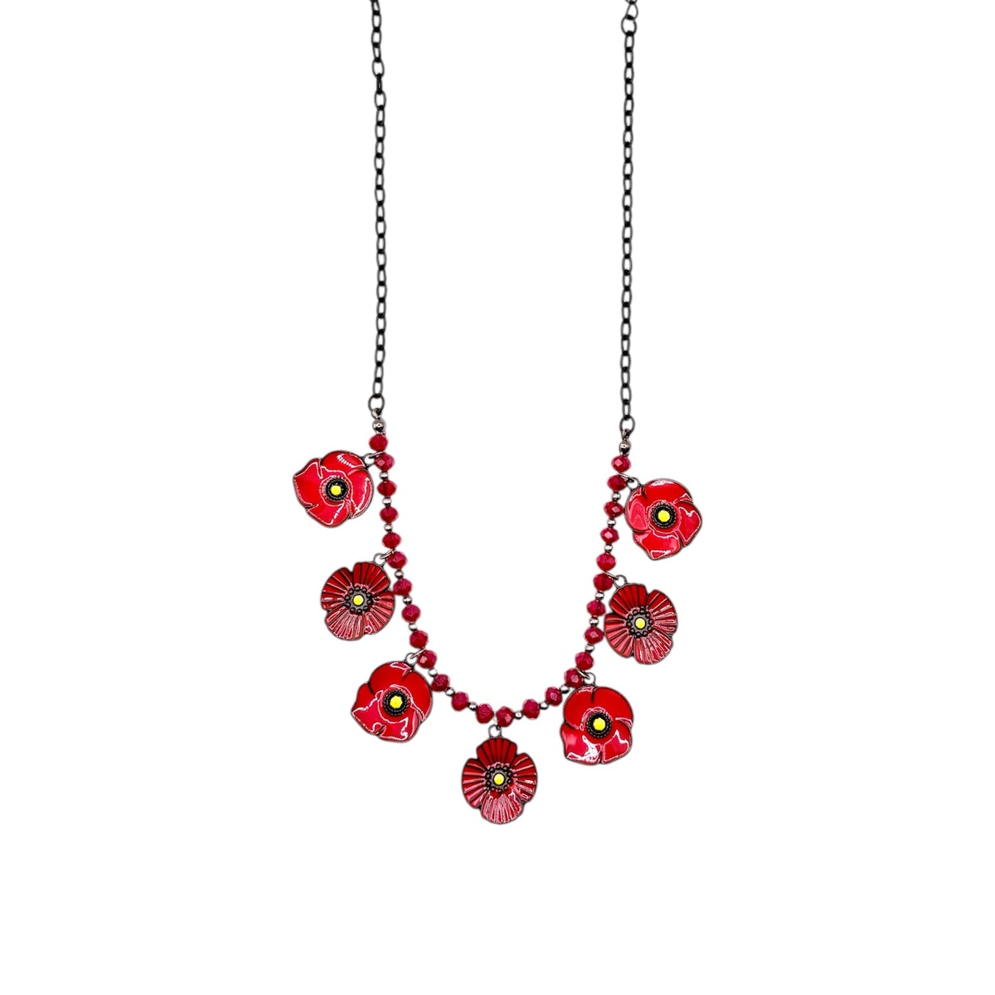 Collar Amapolas Carmesí