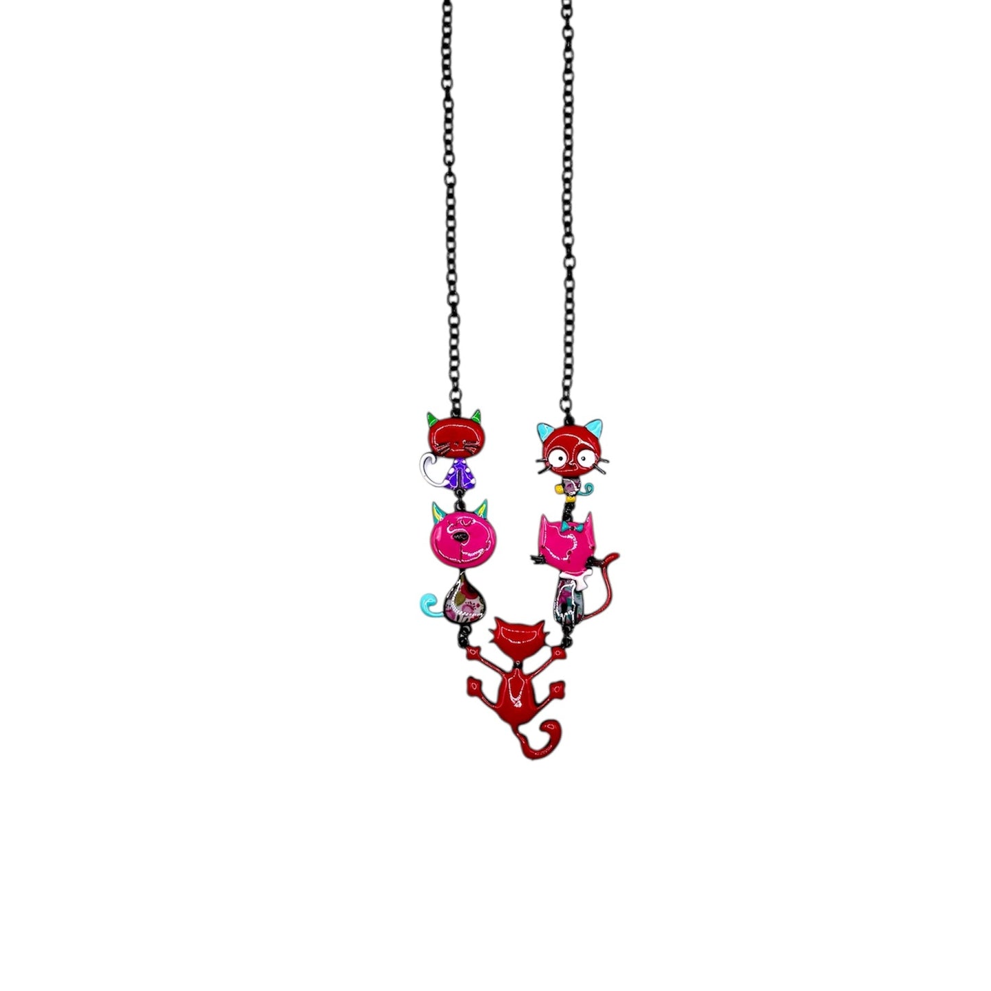Collar Gatitos Juguetones rojo