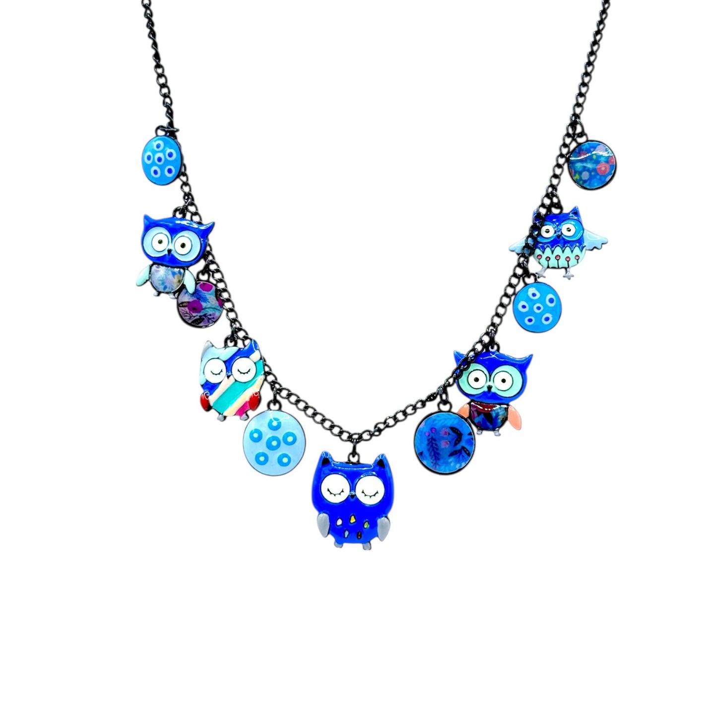 Collar Búhos azules