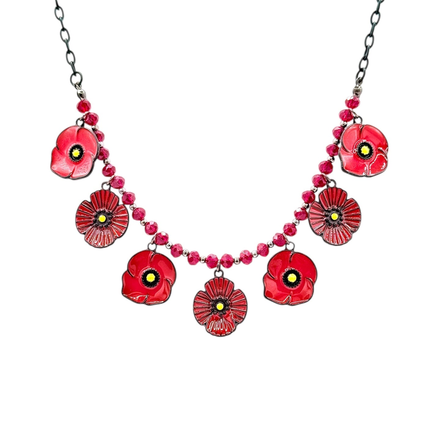 Collar Amapolas Carmesí