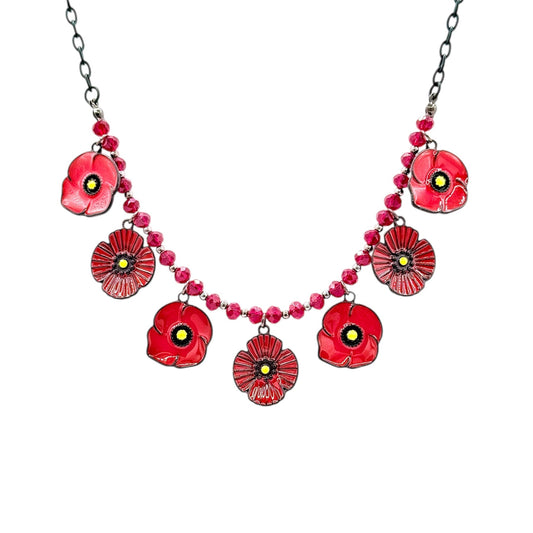 Collar Amapolas Carmesí