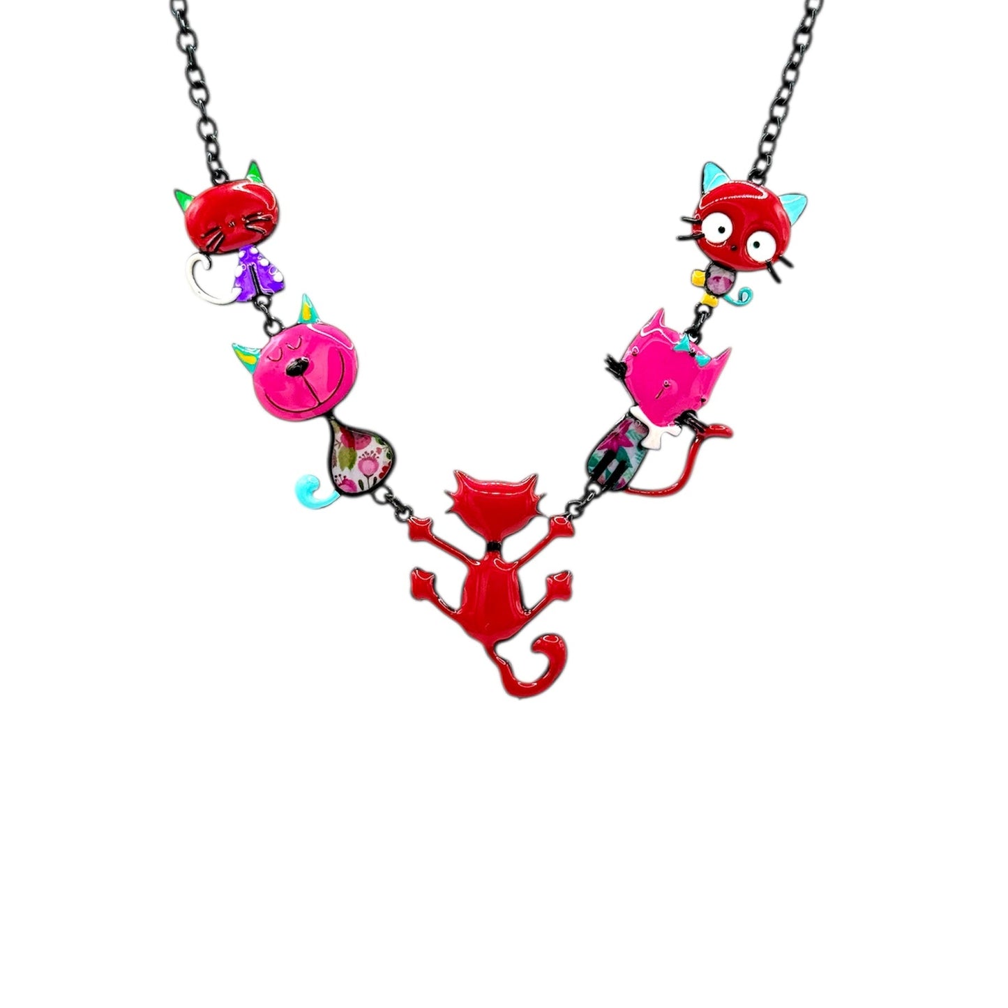 Collar Gatitos Juguetones rojo