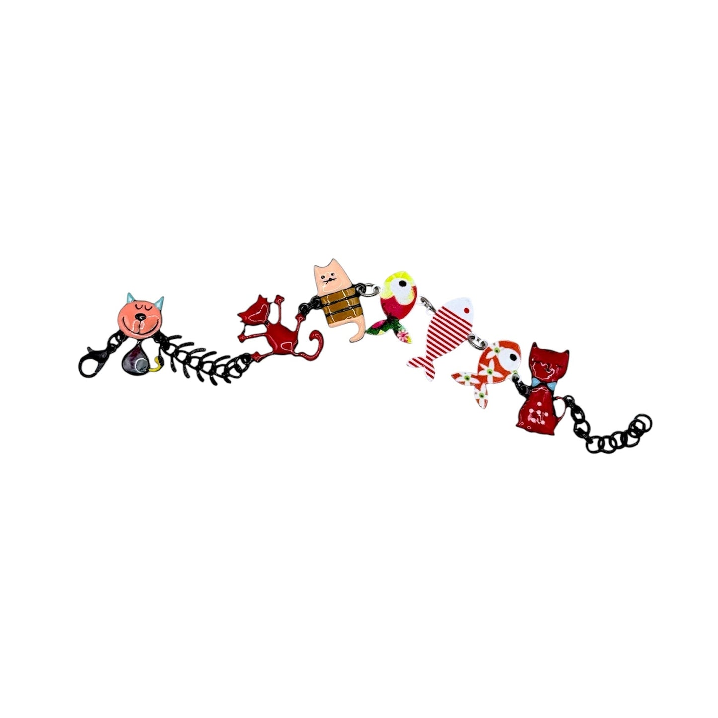 Pulsera gato estrellado rojo