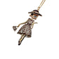 Collar "Gala" - Collar largo con diseño de gatita elegante con vestido de leopardo marrón claro y sombrero