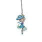 Collar "Aqua" - Collar largo con diseño de gatita elegante con sombrero azul y maleta